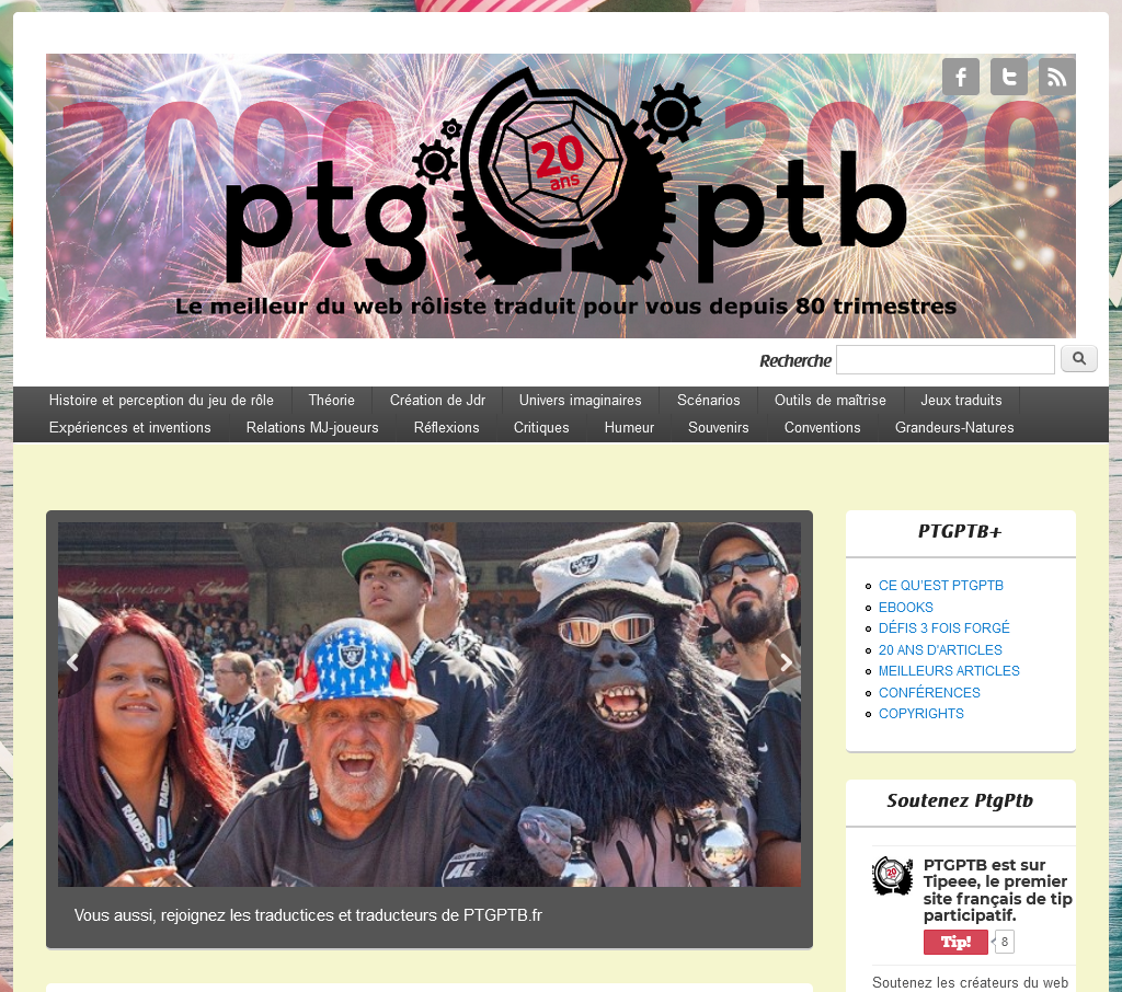 Capture d'écran du site PTGPTB franconphone.