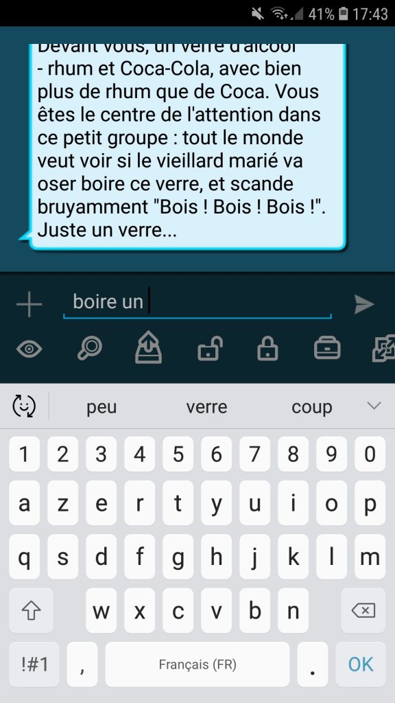 Capture d'écran de Text Fiction.