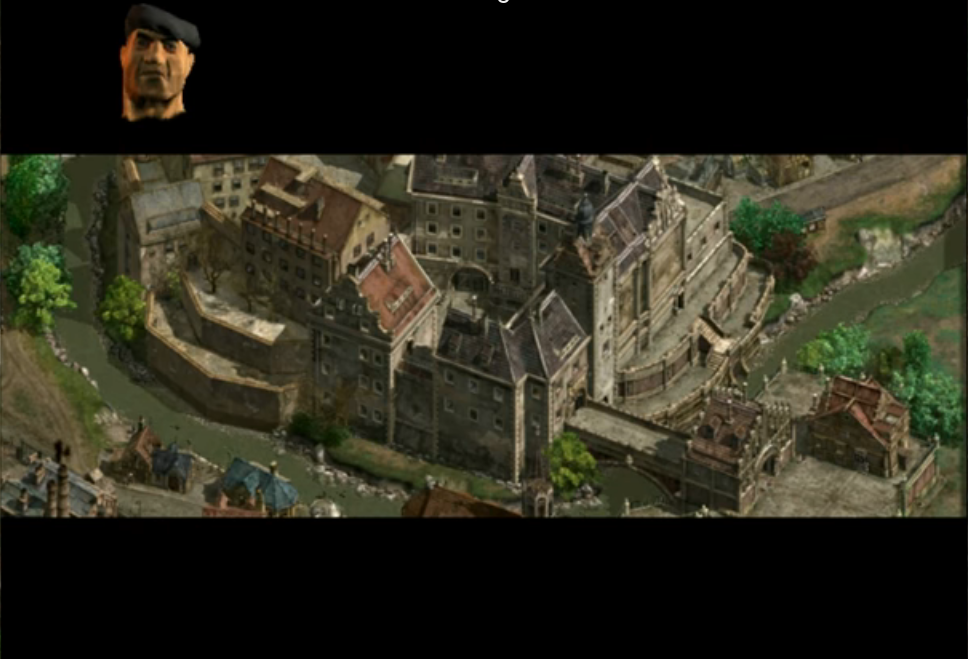Capture d'écran de Commandos 2, montrant le château de Colditz.