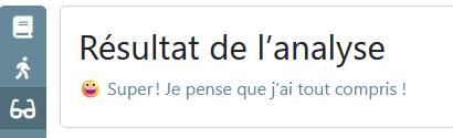 Message d'analyse réussie